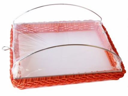 Expositor com Tampa de Inox - Cor Laranja