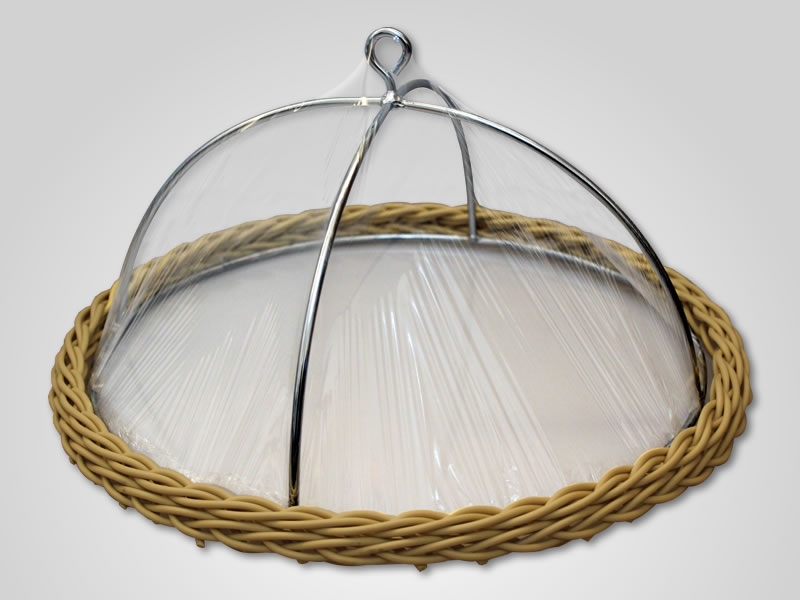 Prato médio com tampa de inox - Cor marfim