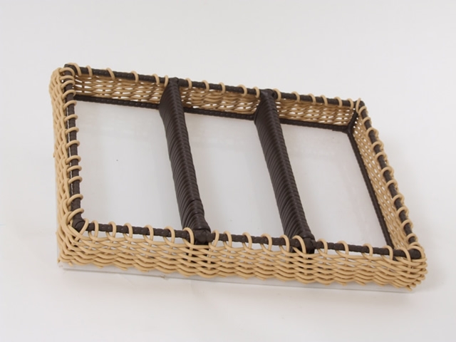 expositor vime padaria 3 divisorias marfim e cafe